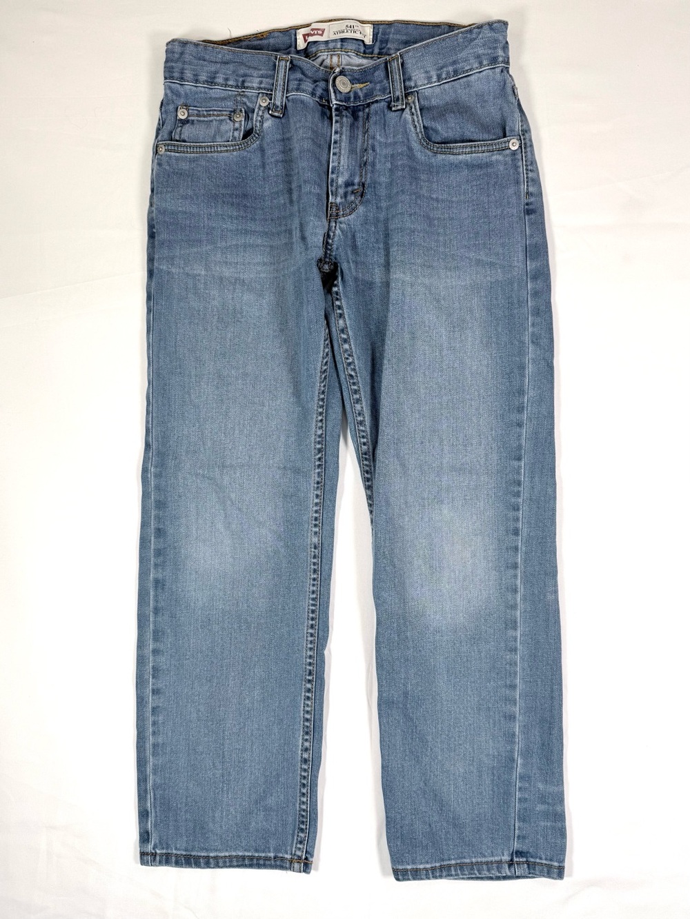 LEVI’S Boys 541 Athletic Fit Jeans 10 Reg Straight Leg Light Wash Stretch Denim